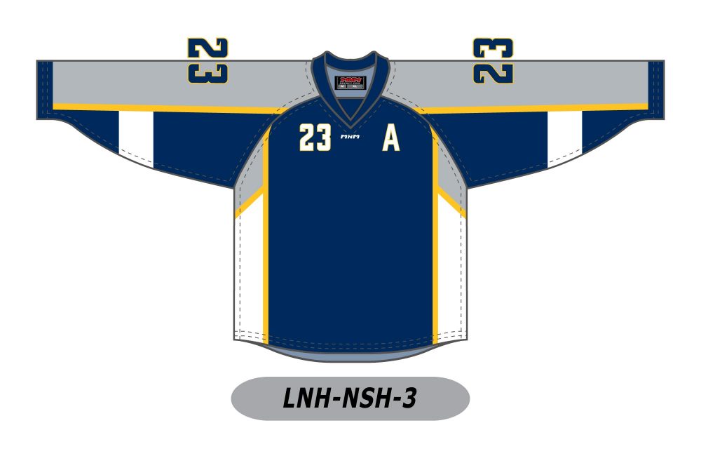 ANSON 31 CONCORDE MINUTEMEN BLUE HOCKEY JERSEY WITH EMHL PATCH